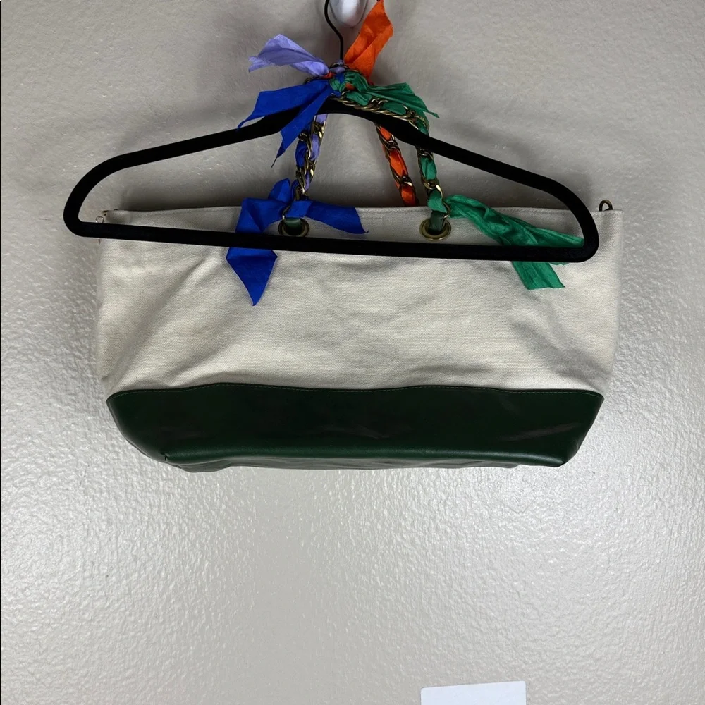 Clare V x Oui Want Limited Editon Leather Trimmed Ribbon Tote - Picture 4 of 14